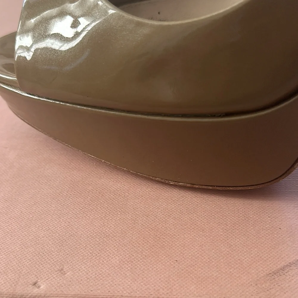Miu Miu Platform Patent Leather Pumps